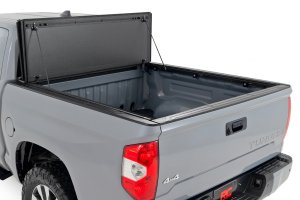 Toyota Tundra Hard Tri-Fold Flip Up Bed Cover - Rear - Rough Country - 5'7